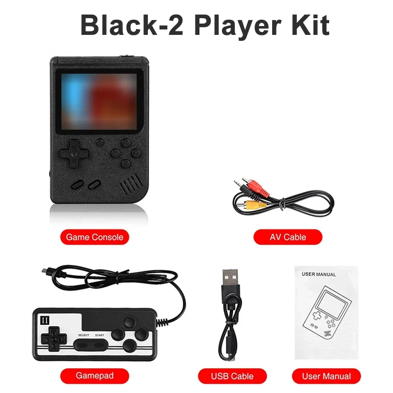 Portable Handheld Gaming Console | 3.0 Display | 400+ Built-in Games | Battery | Dual Player Option | TV Compatible 