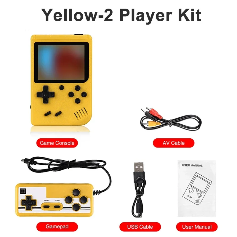 Portable Handheld Gaming Console | 3.0 Display | 400+ Built-in Games | Battery | Dual Player Option | TV Compatible 